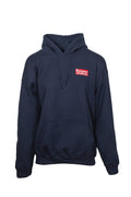 Navy Irish Farmers Journal hoodie with the crest on the left chest and a front pouch pocket