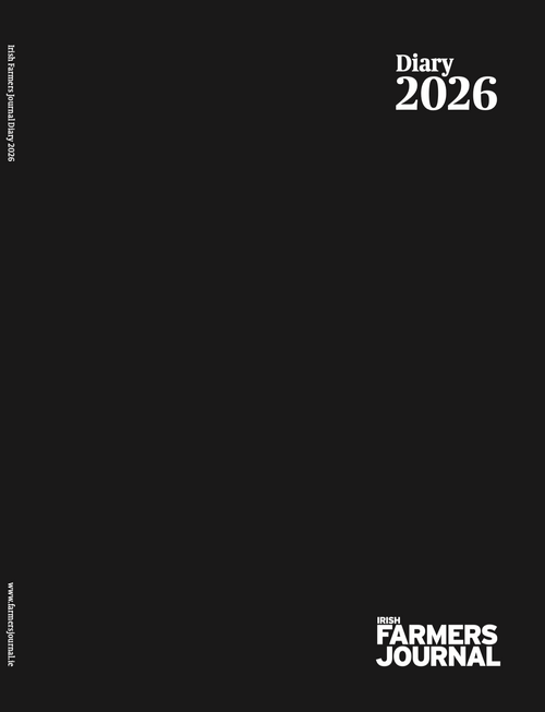 Cover of the 2026 Irish Farm Planner, the Irish Farmers Journal hardback A4 diary